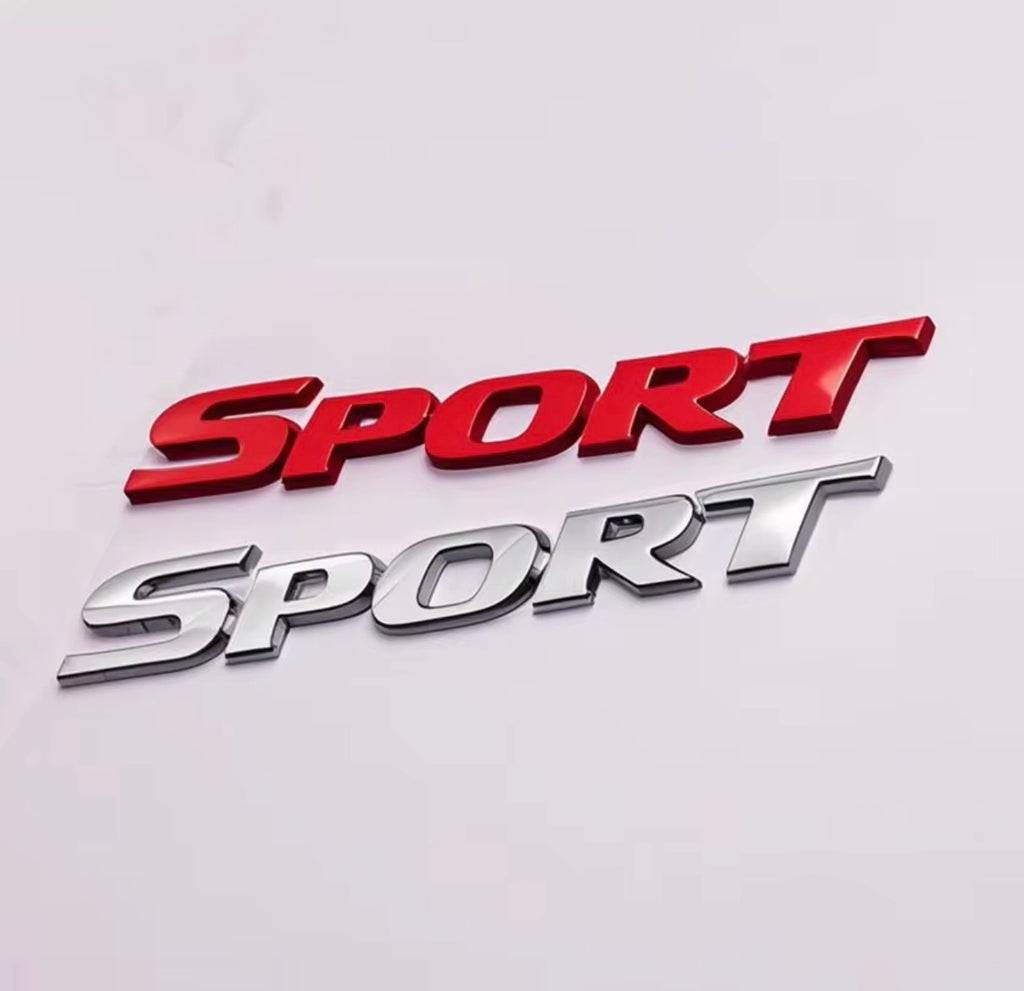 3D Chrome Metal Car Letters, SPORT Emblem, Sports Badges and Decals, Rear Trunk Accessories