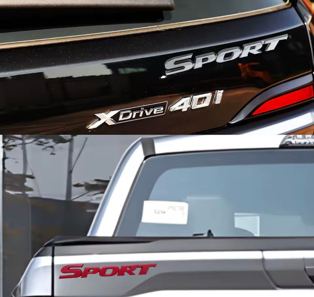 3D Chrome Metal Car Letters, SPORT Emblem, Sports Badges and Decals, Rear Trunk Accessories