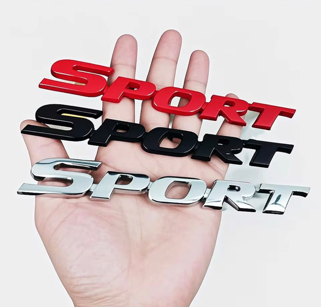 3D Chrome Metal Car Letters, SPORT Emblem, Sports Badges and Decals, Rear Trunk Accessories
