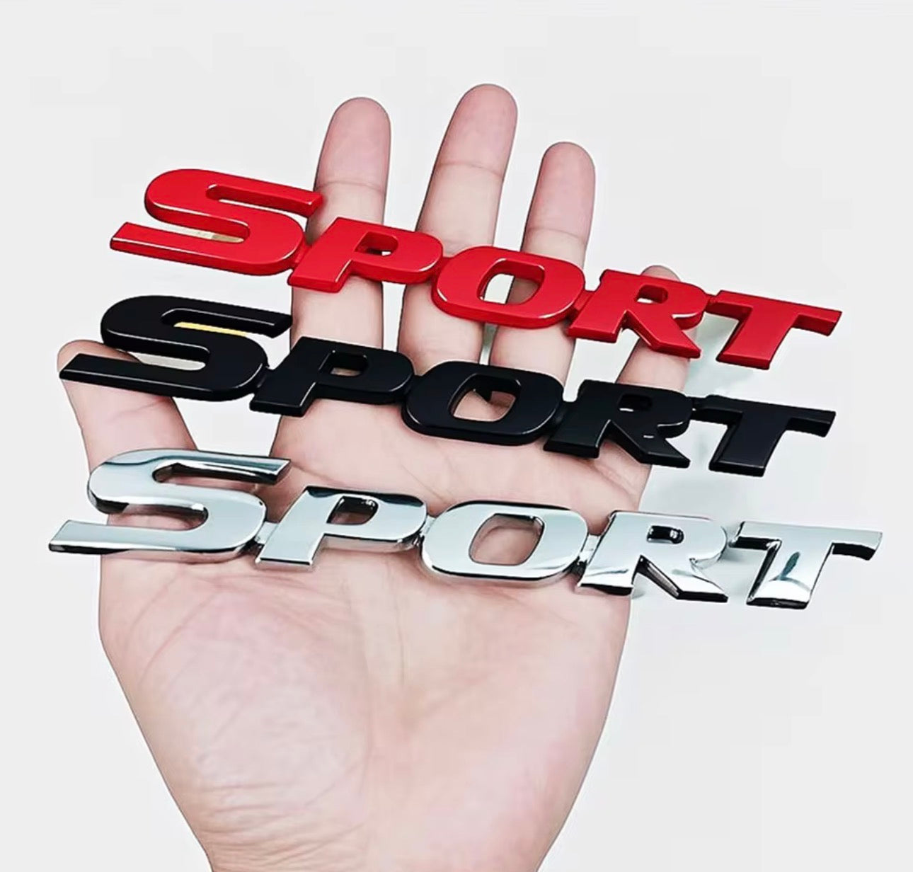 3D Chrome Metal Car Letters, SPORT Emblem, Sports Badges and Decals, Rear Trunk Accessories