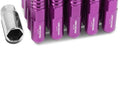 FULL THREADED 20x 12mmx1.5 OPEN END Purple Aluminum 90mm Rim Lug Nut w/Adapter