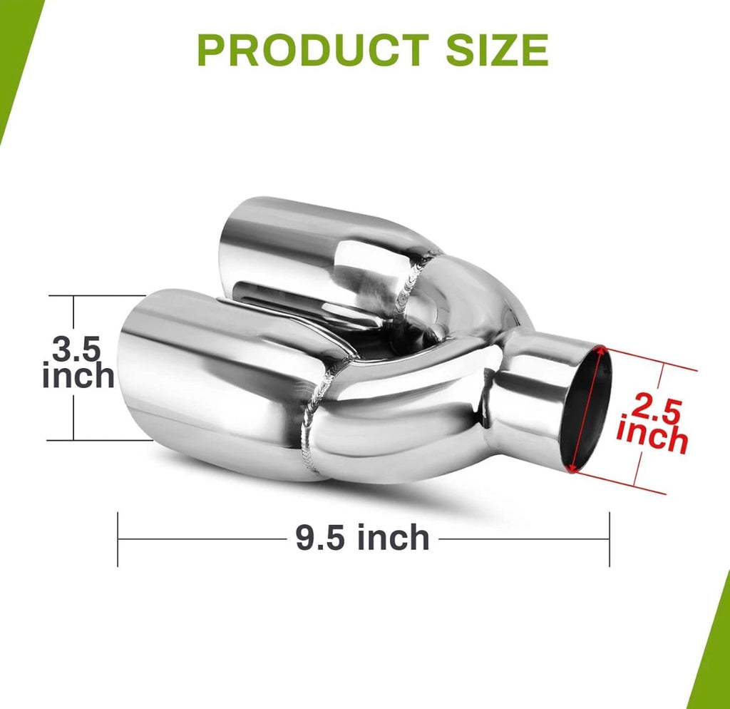 For Honda Accord 1.5L Sport 2.0L 2018-22 Dual Exhaust Tip 2.5" Inlet 3.5" Outlet