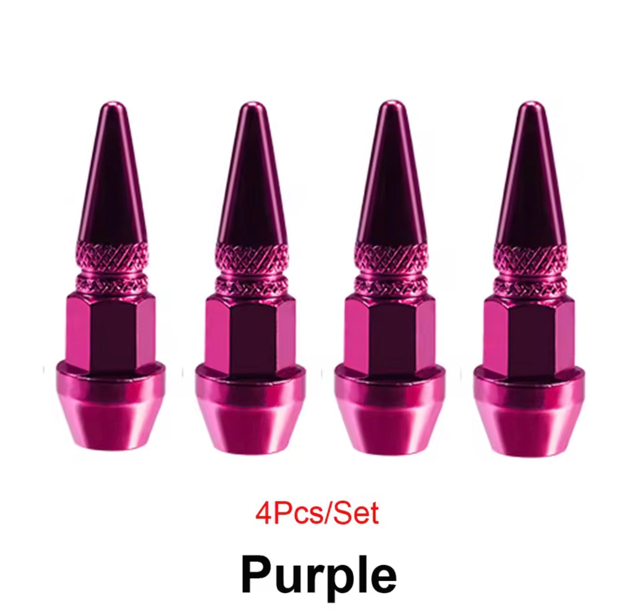4Pcs Aluminum Metal Spike Wheel Tire Valve Stems Cap Car Air Dust Cover