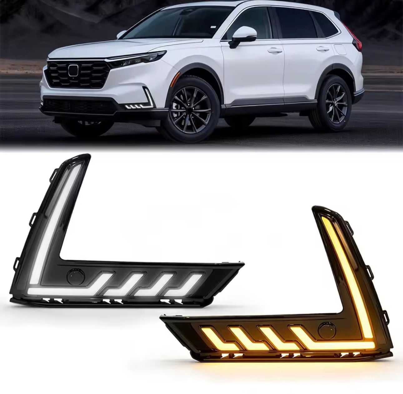 1 Kit LED Daytime Running Lights for 2023-2026 Honda CR-V Turn Signal Fog Light