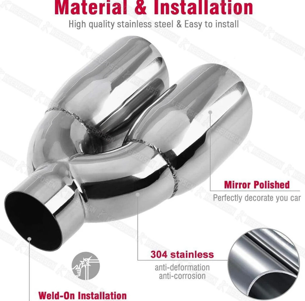 For Honda Accord 1.5L Sport 2.0L 2018-22 Dual Exhaust Tip 2.5" Inlet 3.5" Outlet