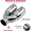 For Honda Accord 1.5L Sport 2.0L 2018-22 Dual Exhaust Tip 2.5" Inlet 3.5" Outlet