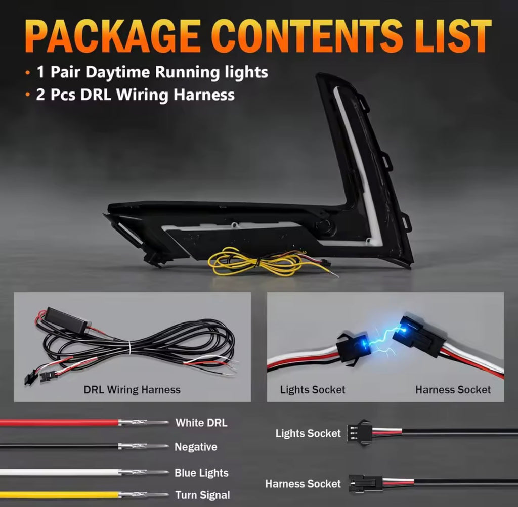 1 Kit LED Daytime Running Lights for 2023-2026 Honda CR-V Turn Signal Fog Light