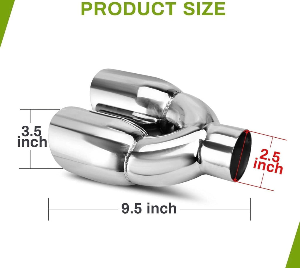 For Honda Accord 1.5L Sport 2.0L 2018-22 Dual Exhaust Tip 2.5" Inlet 3.5" Outlet