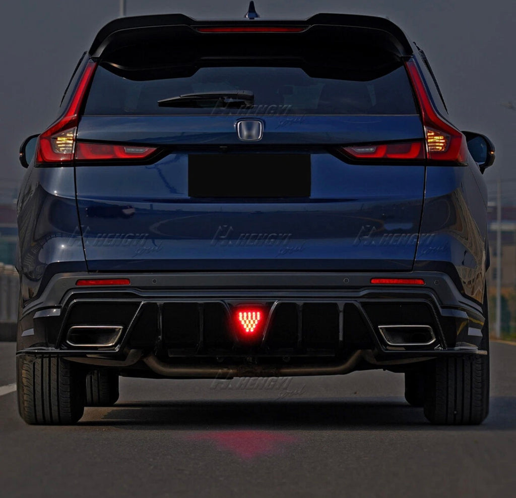 For Honda CR-V CRV 2023-2026 LED Glossy Black Rear Bumper Diffuser Lip Spoiler