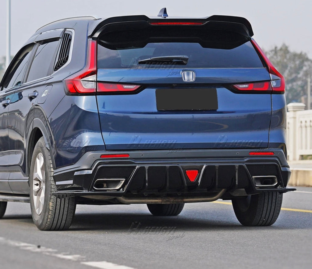For Honda CR-V CRV 2023-2026 LED Glossy Black Rear Bumper Diffuser Lip Spoiler