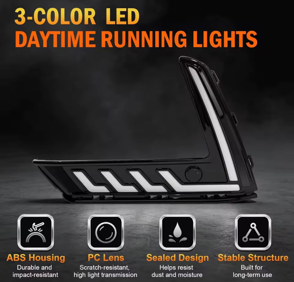 1 Kit LED Daytime Running Lights for 2023-2026 Honda CR-V Turn Signal Fog Light