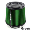 Green 3" 76mm High Flow Inlet Cold Air Intake Cone Replacement Dry Air Filter