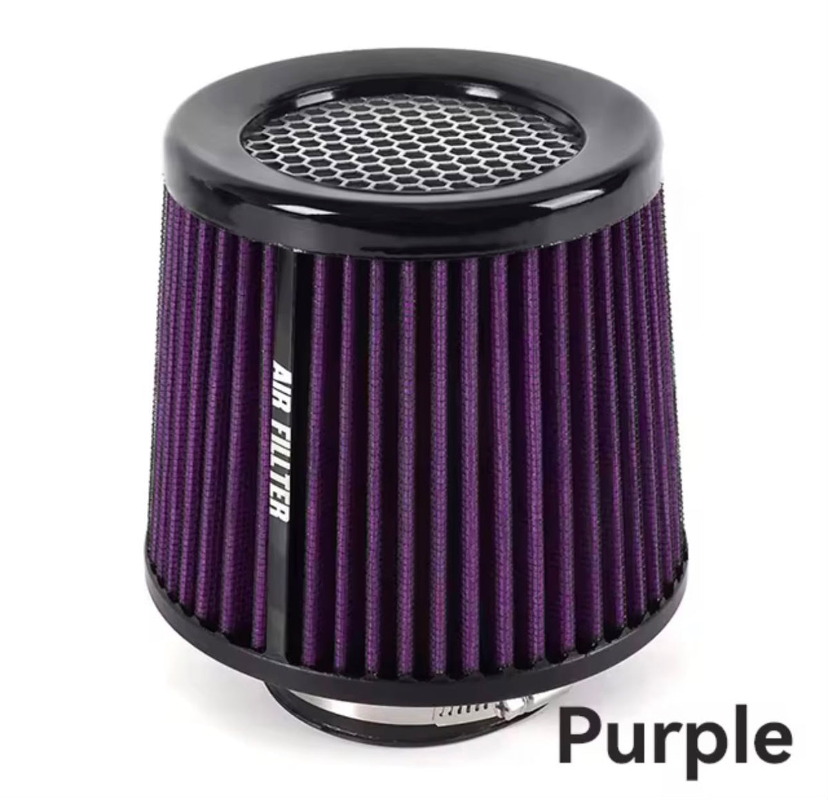 Green 3" 76mm High Flow Inlet Cold Air Intake Cone Replacement Dry Air Filter